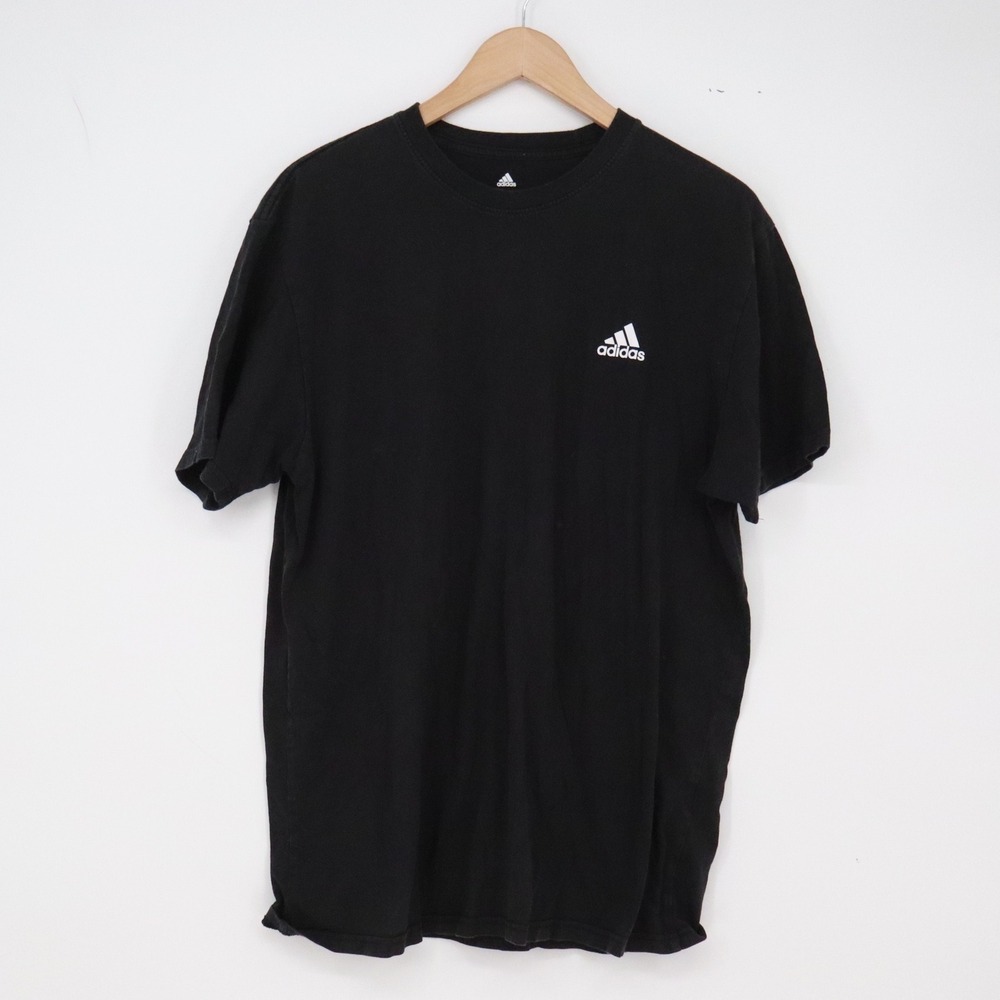Adidas T-Shirt Mens L Golf Black Short Sleeve Embroidered Logo Excellent